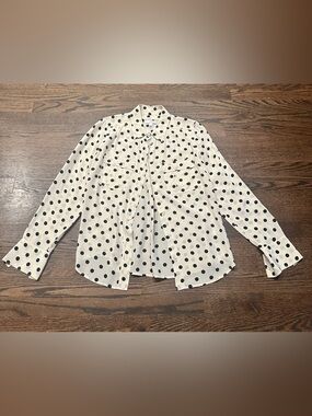 J. Crew Black Polka Dot Blouse